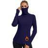 Soneven Maglione da donna in pile, con collo alto, termico, a maniche lunghe, per sci, escursionismo, corsa, bianco, XL