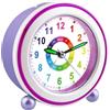 GUUMUXIN Sveglia Analogica per Bambino Senza Ticchettio, Sveglias per Bambini con Luce Notturna, Orologio da Comodino con Snooze, Sveglia Didattica a Batteria per Bambini e Bambine