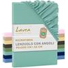 Lavea® Lenzuolo con Angoli Singolo 90x200 cm - Microfibra Morbida e Traspirante - Per Materassi fino a 35 cm - Con Elastico Tutto Intorno - Certificato OEKO-TEX - Verde Eucalipto