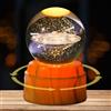 TZQFROCE Sfera di cristallo 3D, luce notturna con sistema solare girevole a 360°, 6 cm, sfera di cristallo creativa, scena notturna, sfera astronomica 3D, sistema solare 3D, sfera di cristallo per