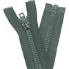 YaHoGa 2 chiusure lampo da 60 cm, in plastica, 5 mm, divisibile, chiusura lampo per giacche, verde oliva