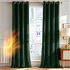 Deconovo Tende per Interni Eleganti in Velluto - Set di 2 Pannelli Moderni con Occhielli, 140x290 cm, Verde Scuro, Decorative per Finestre di Camera da Letto, Salotto e Soggiorno