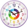 Kiddus Orologio da Parete Bambini per Imparare l'Ora, Orologio Educativo 30cm con Lancette Scritte Ora e Minuto, Decorazione Cameretta Bimbo e Bimba, Silenzioso, Pedagogico Colorati per Scuola e Casa