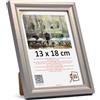 3-B Cornice portafoto MORI - grigio acciaio - 13 x 18 - Cornice in legno, cornice portafoto, cornice per ritratti con vetro acrilico