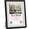 3-B Cornice portafoto Salo Duo - Bianco/Nero - 13 x 18 - Cornice in legno, cornice portafoto con vetro acrilico