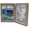Smiling Art cornice per 2 foto in legno MDF con vetro, cornice pieghevole, doppia cornice (Grigio, Formato ritratto, 2 x 13 x 18 cm)