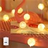 ENLACE Catena luminosa a LED con sfere di cristallo, 1 metro, 10 luci, luce bianca calda, funzionamento a batteria