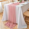 DecorMommt Runner da Tavolo Moderno in Chiffon 77x180 cm Lavabile, per Matrimonio,Decorazione da Tavolo in Tessuto, per Matrimoni, Compleanni, Comunioni (rosa antico)