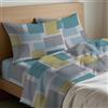 Riad Arredo Mahome Set Completo Letto in Pregiata Flanella 100% Cotone con Trattamento Antipalline - Completo Lenzuola Caldo Cotone Morbide Artigianali Alta Qualità Made in Italy (Square Azzurro, Francese)