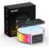 Smiling Shark Lampada Notturna Sveglia Intelligente Ricarica Wireless con Timer Snooze Controllo Touch 3 Luminosità e Effetto RGB Wake Up Light Alarm Clock Charger per Comodino