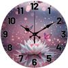 CHGCRAFT Modello Lotus Orologio da parete 12 pollici Orologi non ticchettanti Farfalla Modello Starlight Orologio rotondo da parete Funzionante a batteria per camera da letto soggiorno cucina ufficio