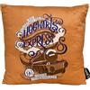 Elbenwald Cuscino Harry Potter con Design del Hogwarts Express - 40 x 40 cm - con Biglietto dell'Express sul retro - Per Uomini e Donne Unisex - Idea regalo - Cuscino decorativo - Marrone