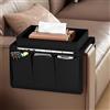 Colexy Organizer per Bracciolo Divano, Tasca Portaoggetti da Divano, Vassoio per Divano, Borsa per Appendere Braccioli, Borsa Appendere Braccioli Divano per Telefono, Libri, Riviste, Telecomando (Nero)