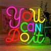 Looklight You Can Do It Insegna luminosa, Insegne Neon per Decorazioni Murali, Scritte Neon Dimmerabile con USB per Camera da Letto, Sala Lettura, Aula, Biblioteca, Studio, Regali
