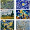 HUSITI Set di 6 tovagliette in stile Van Gogh con pittura ad acquerello, antiscivolo, resistenti al calore, lavabili, per feste, cucina, tavolo da pranzo, decorazione per interni ed esterni