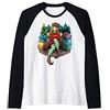 Anime Holiday Tees NYC Anime Natale Elfo Camicia Donna Giapponese Manga Vacanze Maglia con Maniche Raglan