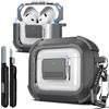 R-fun Custodia protettiva R-fun per AirPods 4a generazione, chiusura magnetica automatica, con kit di pulizia, adatta per custodia protettiva Airpods 4 (2024) -Grigio