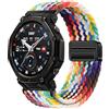 GIOPUEY 22mm 20mm Cinturini Magnetica Compatibile con Amazfit T-Rex 3 PRO 48mm/T-Rex 3 PRO 44mm, Cinturino in Morbido Nylon Intrecciato [Unisex] [Traspirante] - Colourful-B