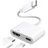 APKLVSR [Certificato Apple MFi] USB C per iPhone 17/16/15, MacBook Pro/Air, iPad Pro 2018-2024, adattatore USB C HDMI per TV, monitor, proiettore, 4K@60Hz, Plug & Play