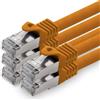 1aTTack.de 3.0m CAT7 Cavo di rete LAN RJ45 10 Gigabit, 5 pezzi - arancione | Cavo patch Ethernet, rame, schermatura SFTP PiMF, DSL, switch, modem, router, patch panel, CAT7 CAT6 CAT5