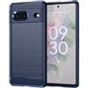 owlhold Cover per Google pixel 7 5G, Custodia Spazzolata e Fibra di Carbonio Morbido Silicone TPU Slim Fit Case, Antiurto, Antigraffio, Antiscivolo, Protezione Grado Militare, Blu