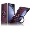 ZHOZEXIN Compatibile con Samsung Galaxy Z Fold 5, supporto magnetico per anello di supporto, resistente agli urti, sottile, per Samsung Galaxy Z Fold 5 (viola)