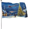 artslion Bandiera natalizia Bandiera da giardino 90x150 cm Stampata su entrambi i lati In poliestere Per decorazioni domestiche e da giardino, resistente alle intemperie Con motivo Notte Albero di Natale