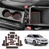 LUWU Compatibile con Kia Ceed/Proceed/XCeed GT 2018-2024 [Cambio Manuale] Tappetini Antiscivolo in Gomma per Console Centrale Porta Bevande Tappetino Antiscivolo (Rosso)