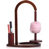 Joyeee Porta filo magnetico in legno per uncinetto, porta bobine di filo con accessori per maglieria, organizer per riporre i filati della nonna, uncinetto e accessori per maglieria, noce