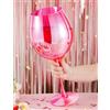 NiHome Giant Wine Glass da 2400ml, colore rosa, gigante bicchiere da vino decorativo per donne, regalo personalizzato per compleanno e Natale, vetro senza piombo fatto a mano, accattivante per feste