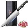 Purple Dragon Coltello da Chef Damasco - Coltello da Cucina Affilato con Anima in VG10 - Coltello da Chef con Manico Ergonomico in Legno per Verdure, Frutta e Carne - Regalo per Uomini e Donne