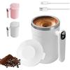 Hojalis Tazza Auto-Commovente, Miscelatore magnetico automatico 400ml-Mescolante con Display Della Temperatura, Tazza Magnetica Automatica, Miscelatore elettrico della per Caffè, Latte, Cacao (Bianco)