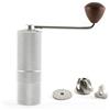 Hanseküche Macinacaffè - Macinacaffè manuale con mulinello in acciaio inox di precisione e manico in legno - Macina a cono per espresso, macinino per caffè espresso, in acciaio inox (argento opaco)
