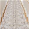 Homcomodar Tappeti per Scale, Tappeto Antiscivolo per Scale, 76x20cm 15 Pezzi, Vintage Tappetini per Scale in Legno Passi Tappeto per Scale con Supporto in Gomma Tappeto per Scale Beige