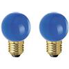AMARCORDS - 2 Lampadine Led da esterno resistenti all'acqua, luce calda 2700K, vetro BLU tipo globetta, E27, 1W