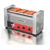 CROSSON Macchina Hot Dog Professionale 5 Rouley con Cassetta Riscaldante per Panini,12 Hotdogs Rullo Elettrico per Hot Dog con Controllo della Temperatura,1050W
