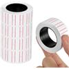 NUTKIT 5 Rotoli Etichette Prezzatrice, Etichette Prezzo Adesive, Totale 2500 PZ Prezzi Etichette Adesive, Per Prezzatrice Negozio Ufficio - Strisce Rosse