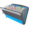 Fun storage Cartella portadocumenti a fisarmonica con cerniera, 13 tasche espandibili, 5 colori, organizer a fisarmonica con cerniera, con linguette, cartelline portadocumenti espandibile, colore: blu