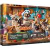 BBOLDIN Dog Puppy Pizza Puzzles for Adults 1000 Pieces, Food Kitchen Jigsaw Puzzle, Animals Funny Puzzles