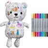 eatsleepdoodle Color In Fairytale Bear - Peluche da colorare con 10 penne lavabili