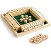 CHUANFU Shut The Box 4 Joueurs, Gioco da Tavolo in Legno con 8 Dadi, Classici Gioco di Dadi, Giochi di Matematica Regalo per Bambini per Classe Familiare o Bar (Verde)