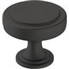 Amerock Pomello per armadio, nero opaco, diametro 38 mm, superato, confezione da 1, pomello per cassetti, hardware per armadietti