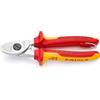 KNIPEX Cesoia per cavi in blister cromata isolante con manici rivestiti in materiali bicomponente, collaudati VDE; con anello di, 95 16 165 T BK