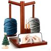 Strixorn Svolgitore di lana con cuscinetto a sfera, supporto per lana in legno con accessori per maglieria, organizer magnetico per filati per uncinetto con supporto per telefono, doppio supporto per palline