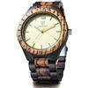 LeeEv Orologio da Uomo in Legno di Sandalo - Unico, Leggero, Fatto a Mano - Serie Uwood - Analogico al Quarzo Vintage Con Numero Romano - Naturale