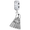 CRISNATA Badminton Birdie Ciondolo, si adatta Bracciale Pandora Sport, 925 Argento Sterling Piuma Volano Ciondolo Perline con CZ Trasparente, Regalo di Compleanno per BFF/Sorella/Cugino/Nipote