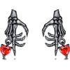 PROESS Orecchini a forma di scheletro, in argento Sterling 925, con teschio nero, punk, gotico, con scheletro, per donne e uomini, Argento sterling