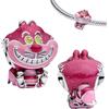 Genérico Charm gatto del Cheshire di Alice nel paese delle meraviglie, in argento sterling 925, compatibile con i charm Pandora e molti altri bracciali con charm.