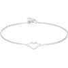 SILBERTALE Bracciali a forma di cuore, da donna, in argento Sterling 925, dorati, semplici, per le donne, Argento sterling