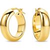 Miore Orecchini Donna Argento Sterling 925 Placcato Oro 18K, Orecchini a Cerchio Dorati e Lisci da 15 mm, Gioielli da Donna Made in Italy, con Custodia Portagioie